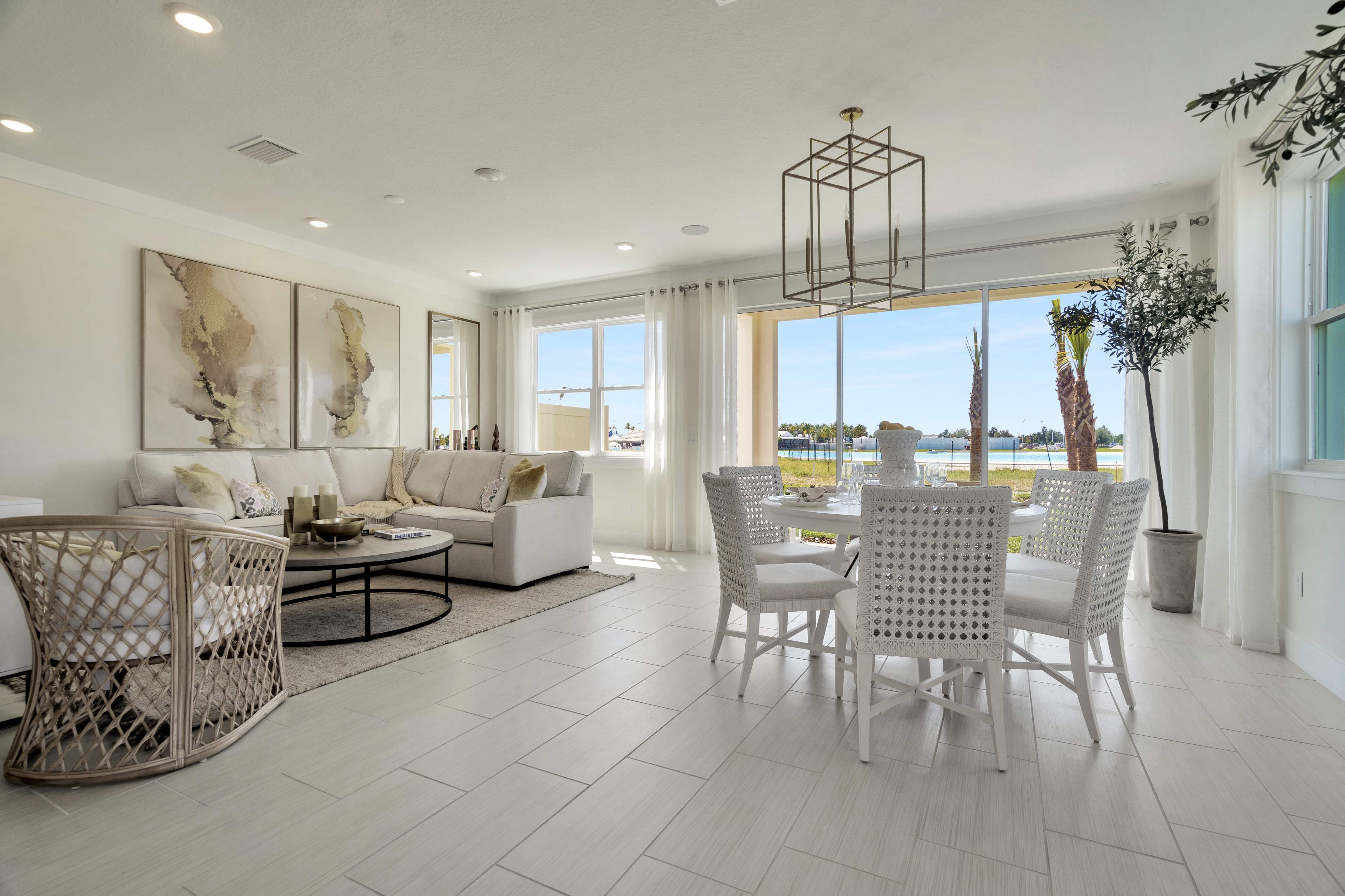 The Main Floor of a DRB Homes Bermuda Home Plan at Lagoon Residences at Epperson in Wesley Chapel, FL.