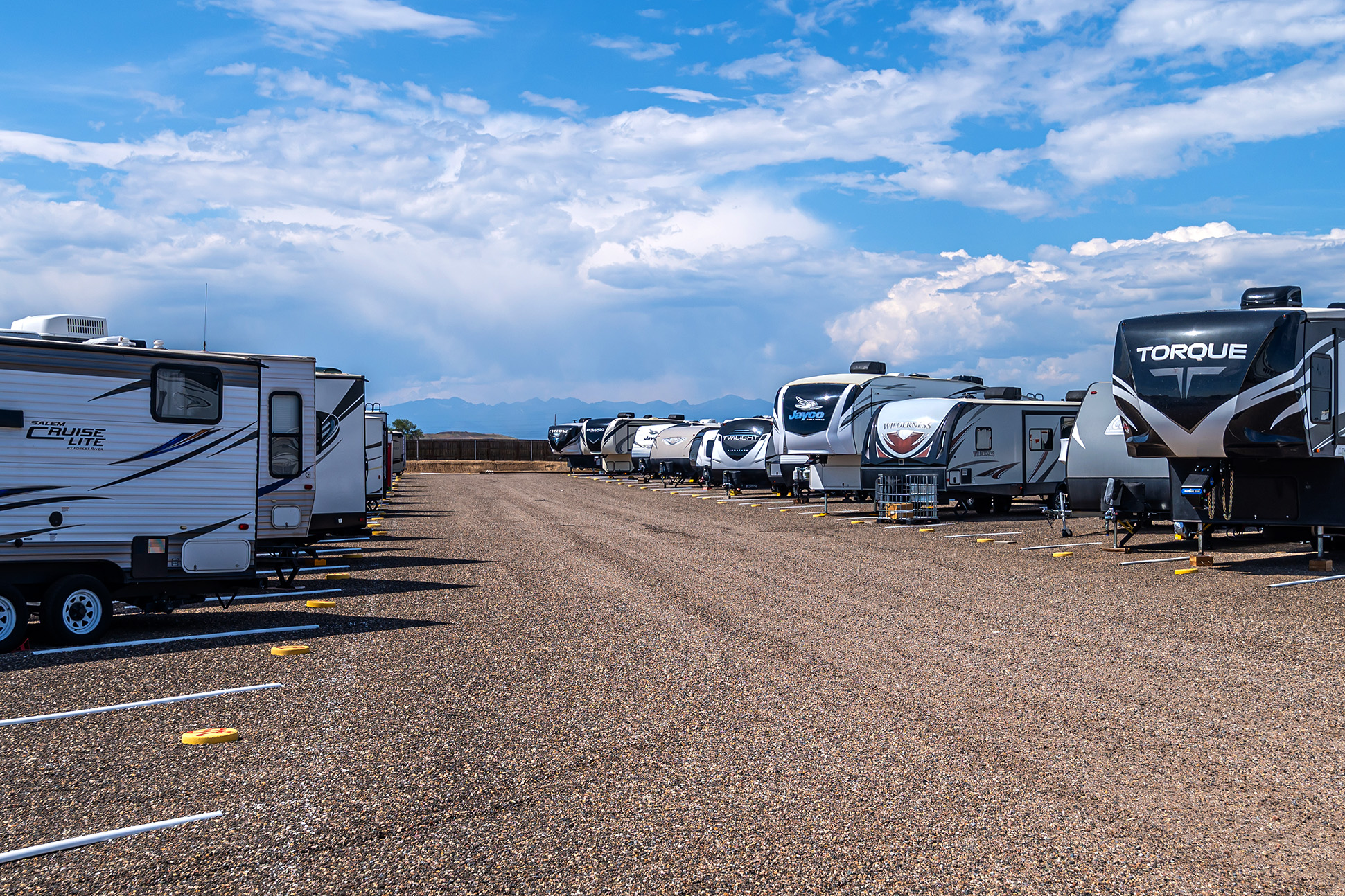 Car storage with views of the Front Range