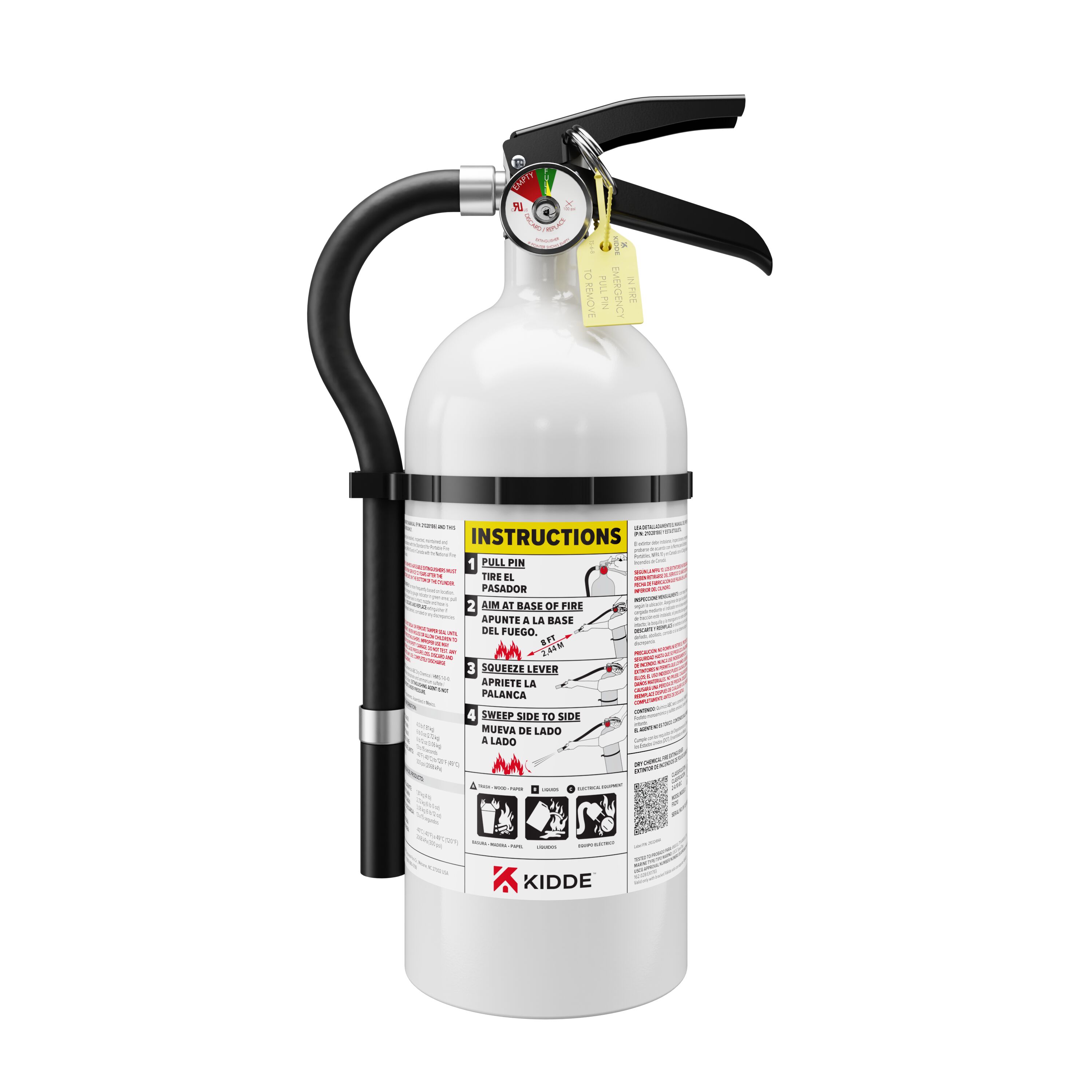 White Living Area Fire Extinguisher FX210W | Kidde