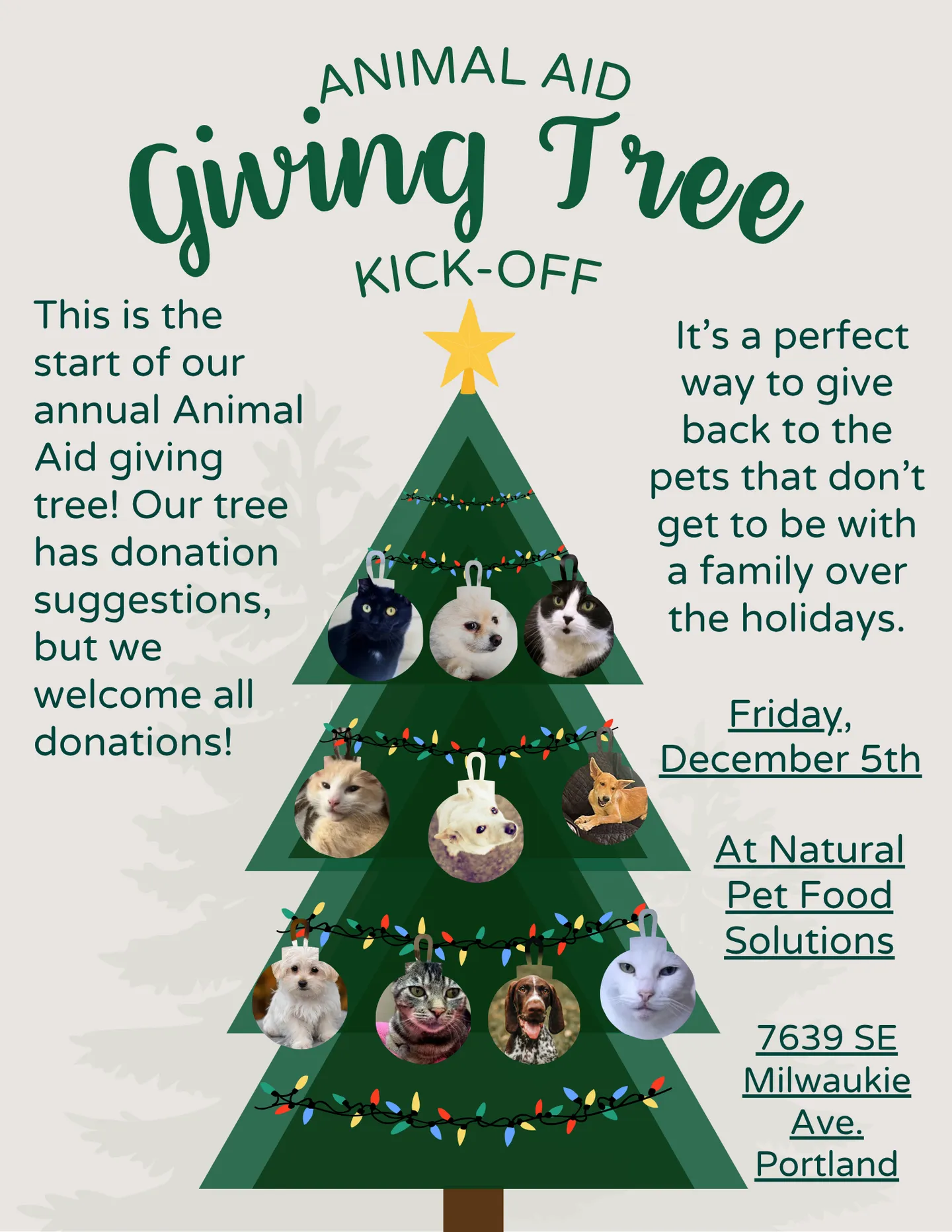 Image of Local Pet Event Animal Aid Giving Tree Kick OFF! Nearby