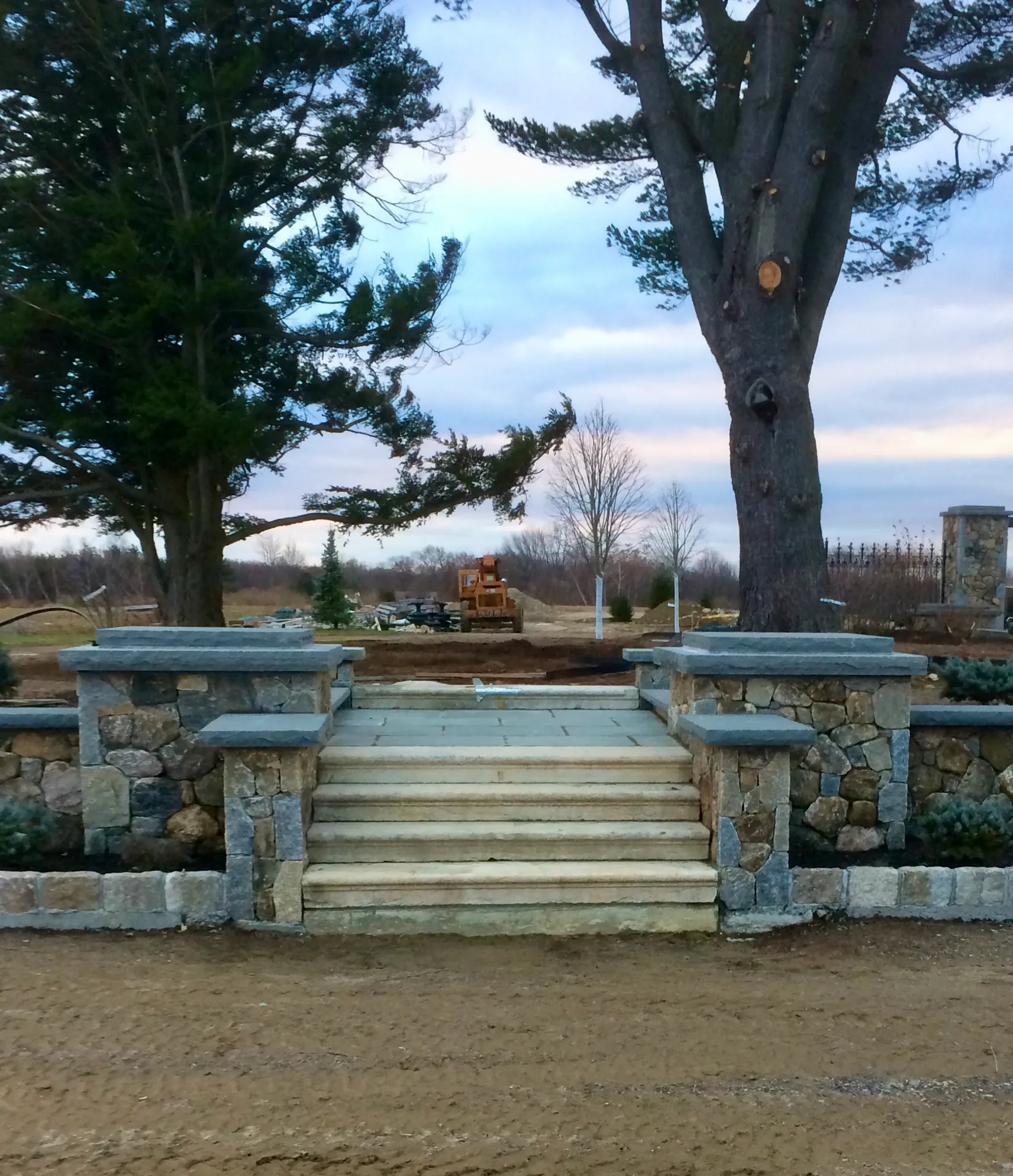 Stone steps installation - Steps project by General Masonry LLC.