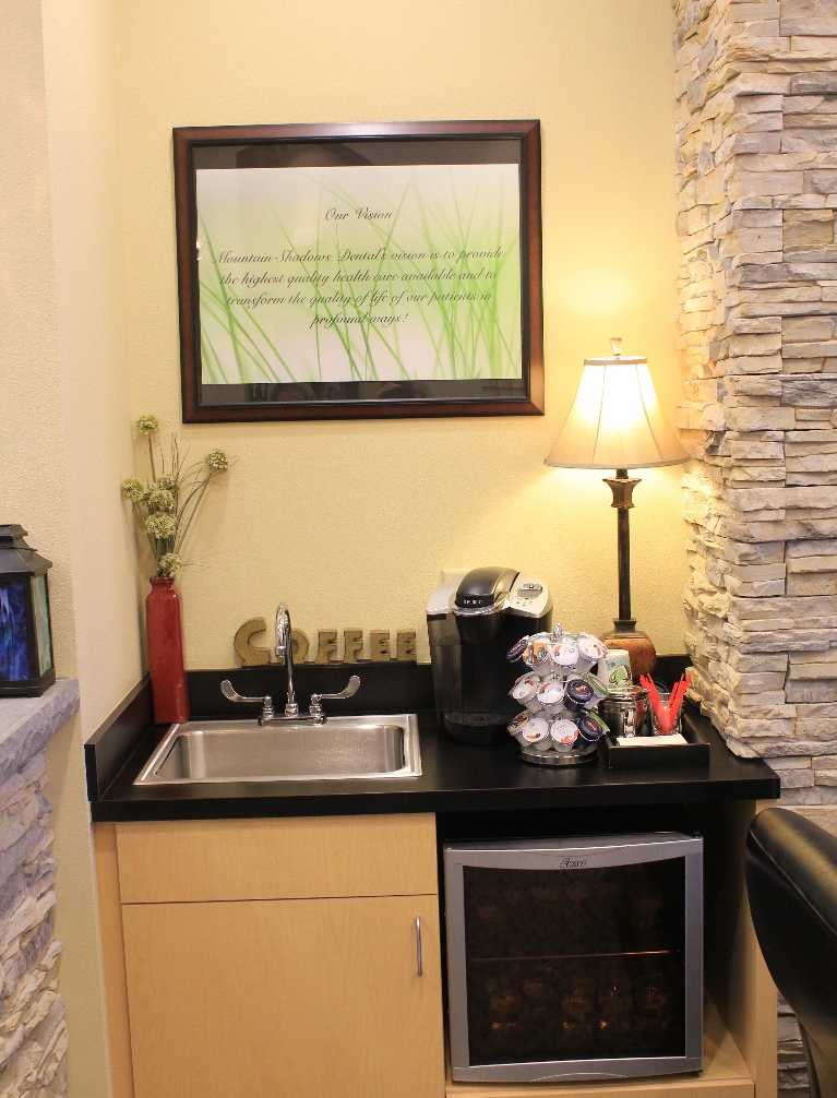 Coffee Station at Mountain Shadows Dental in Firestone, CO