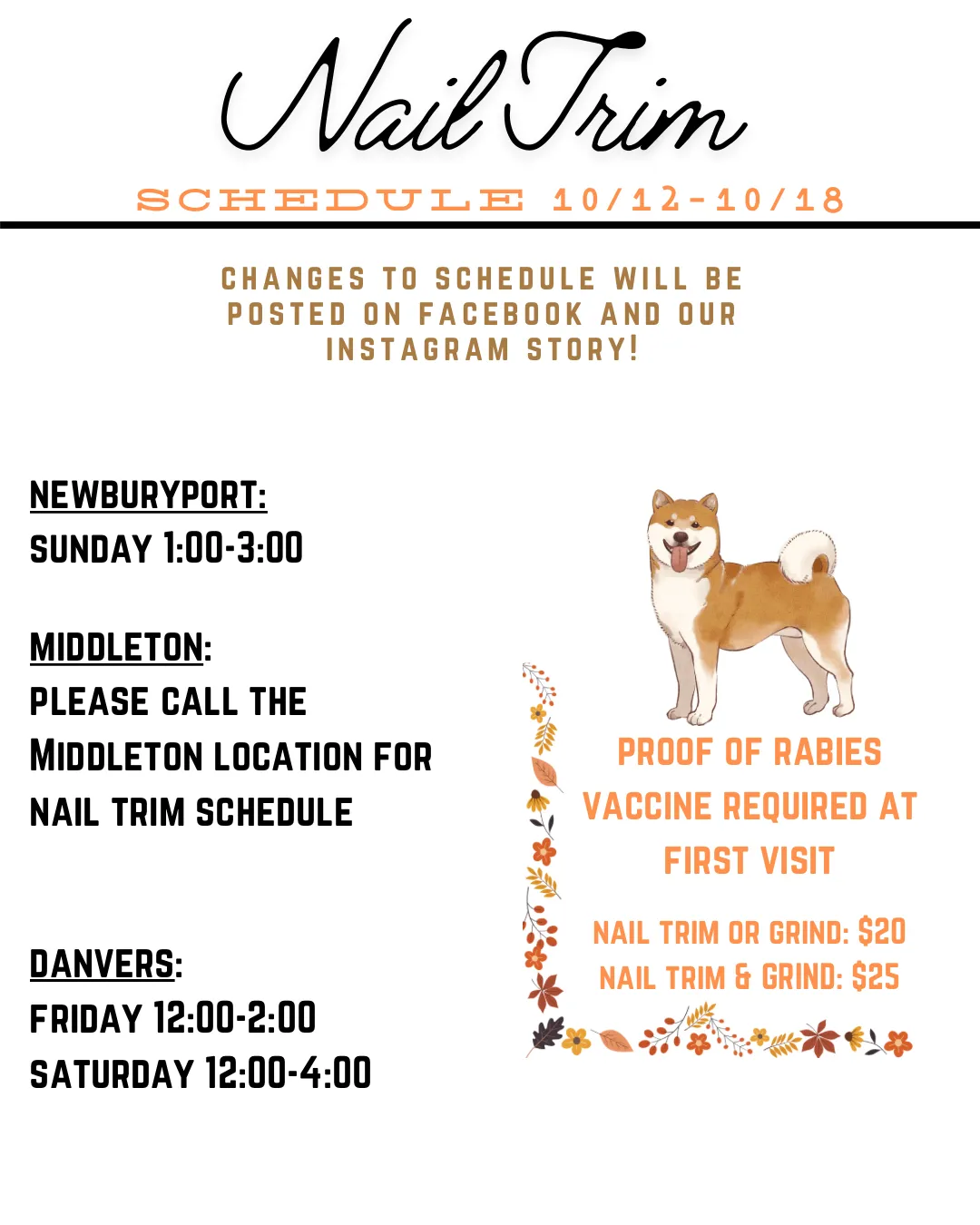 Image of Local Pet Event Nail Trim Schedule Nearby