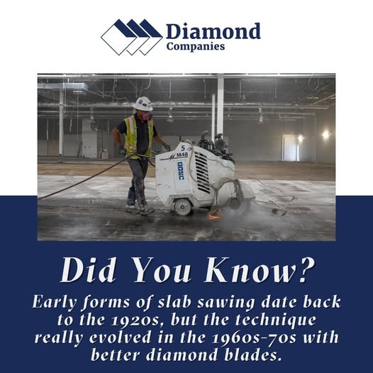 Slab sawing on a commercial interior renovation, cut clean with vacuum dust control.