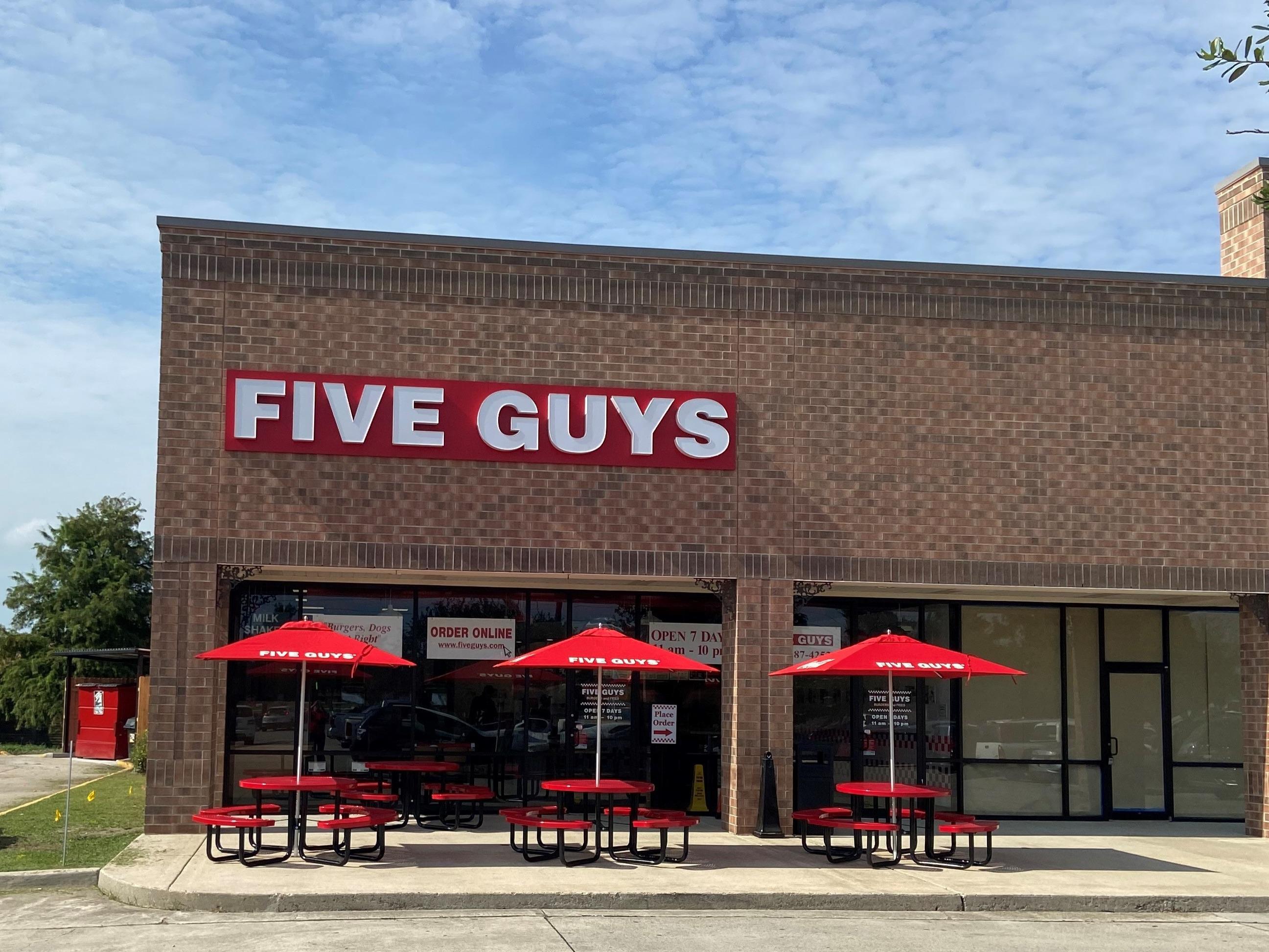 Entrance to the Five Guys at 819 W Esplanade Avenue in Kenner, Louisiana.