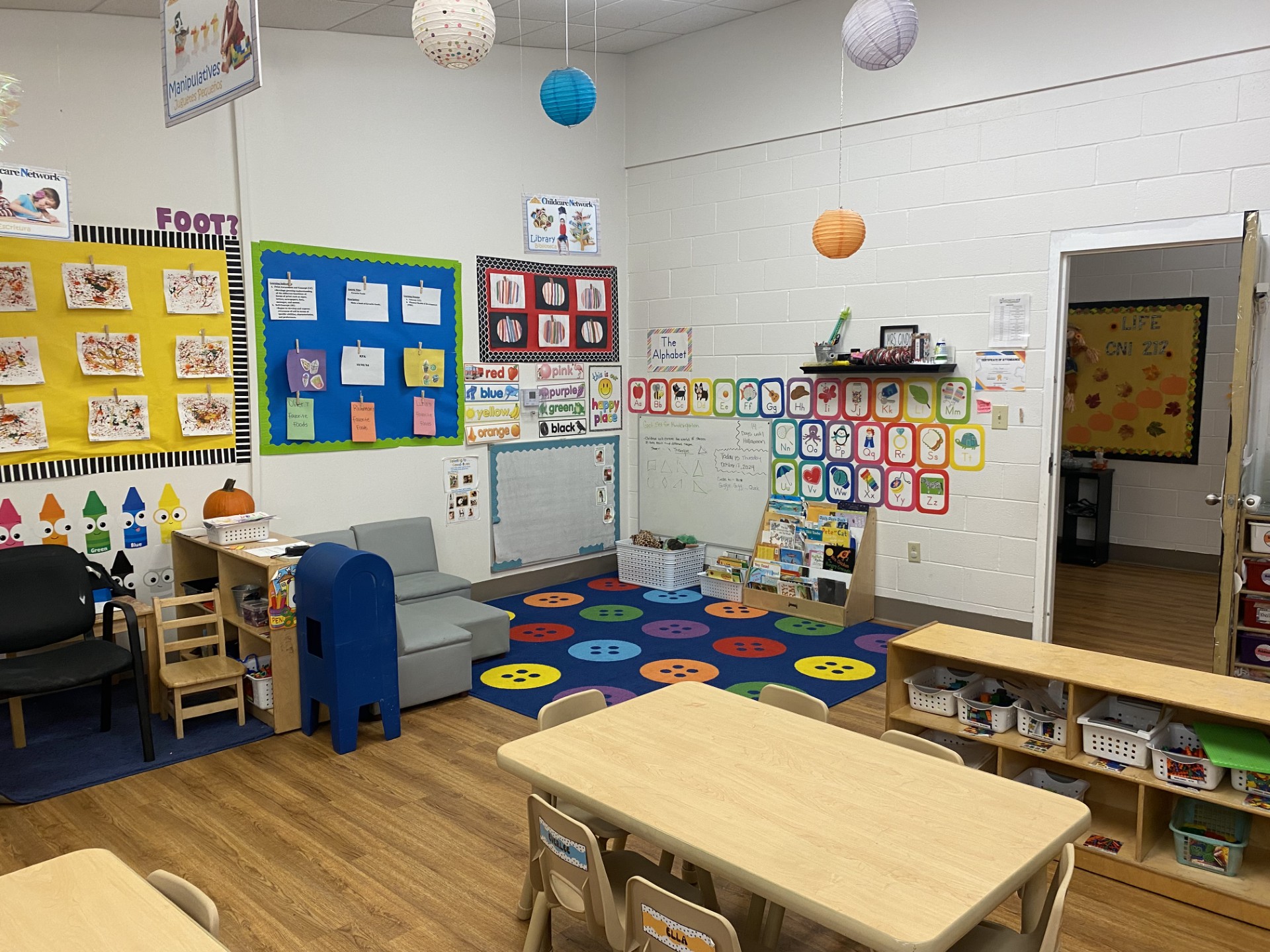 Our Pre-K room encourages exploration and discovery, blending playful activities with early math, literacy, and social skill development — preparing kids for a bright future.