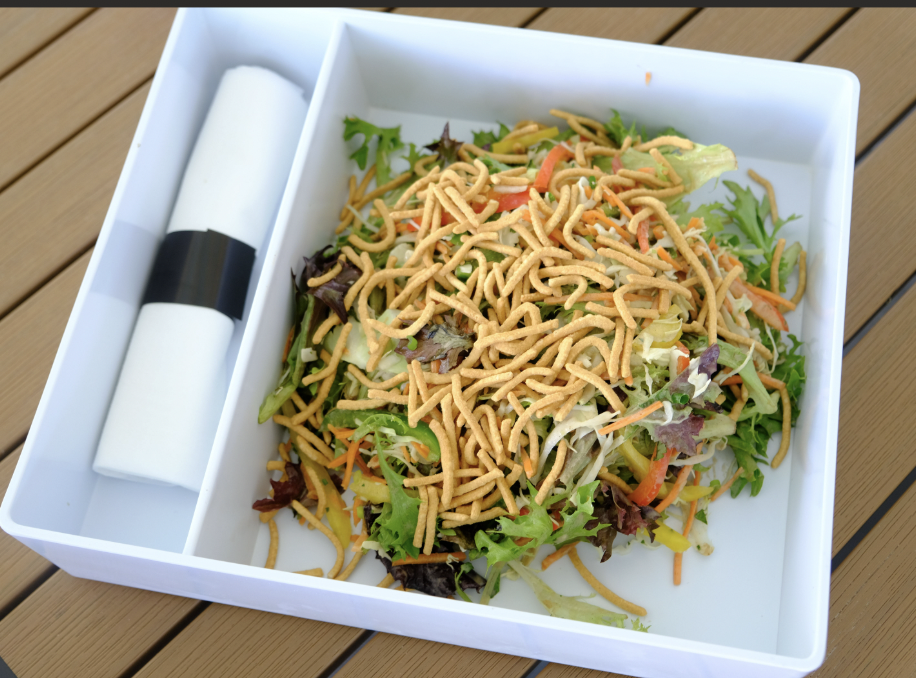 ORIENTAL SALAD GF Cabbage, Carrot, Bell Pepper, Green Onion, Cilantro, Crispy Noodles, Orange, Sesame Ginger Dressing
