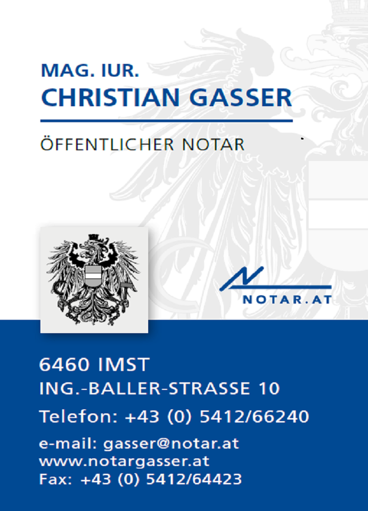 Bild 1 von Notar Gasser - Mag. jur. Christian Gasser