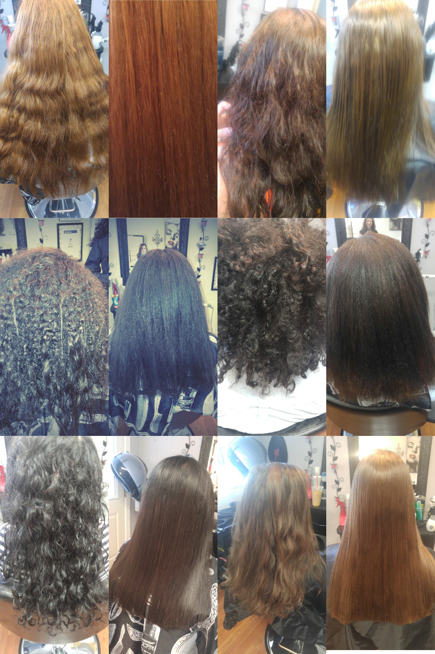 Before and After Keratin Smoothing System and Brazilian Blowout