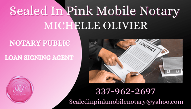 Images Sealed In Pink Mobile Notary