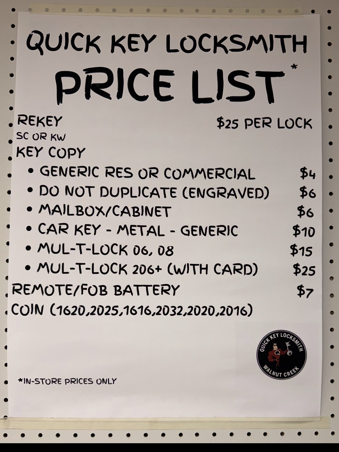 Price List