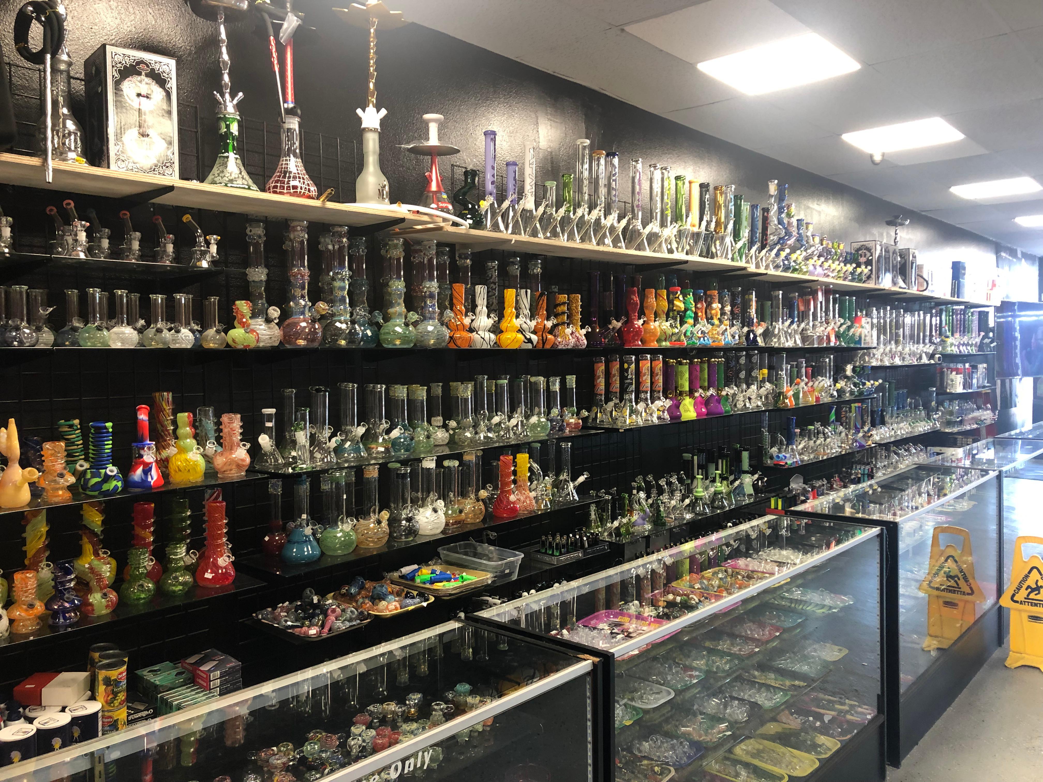 Bongs and rigs in all shapes and sizes