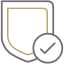 Shield with checkmark icon.