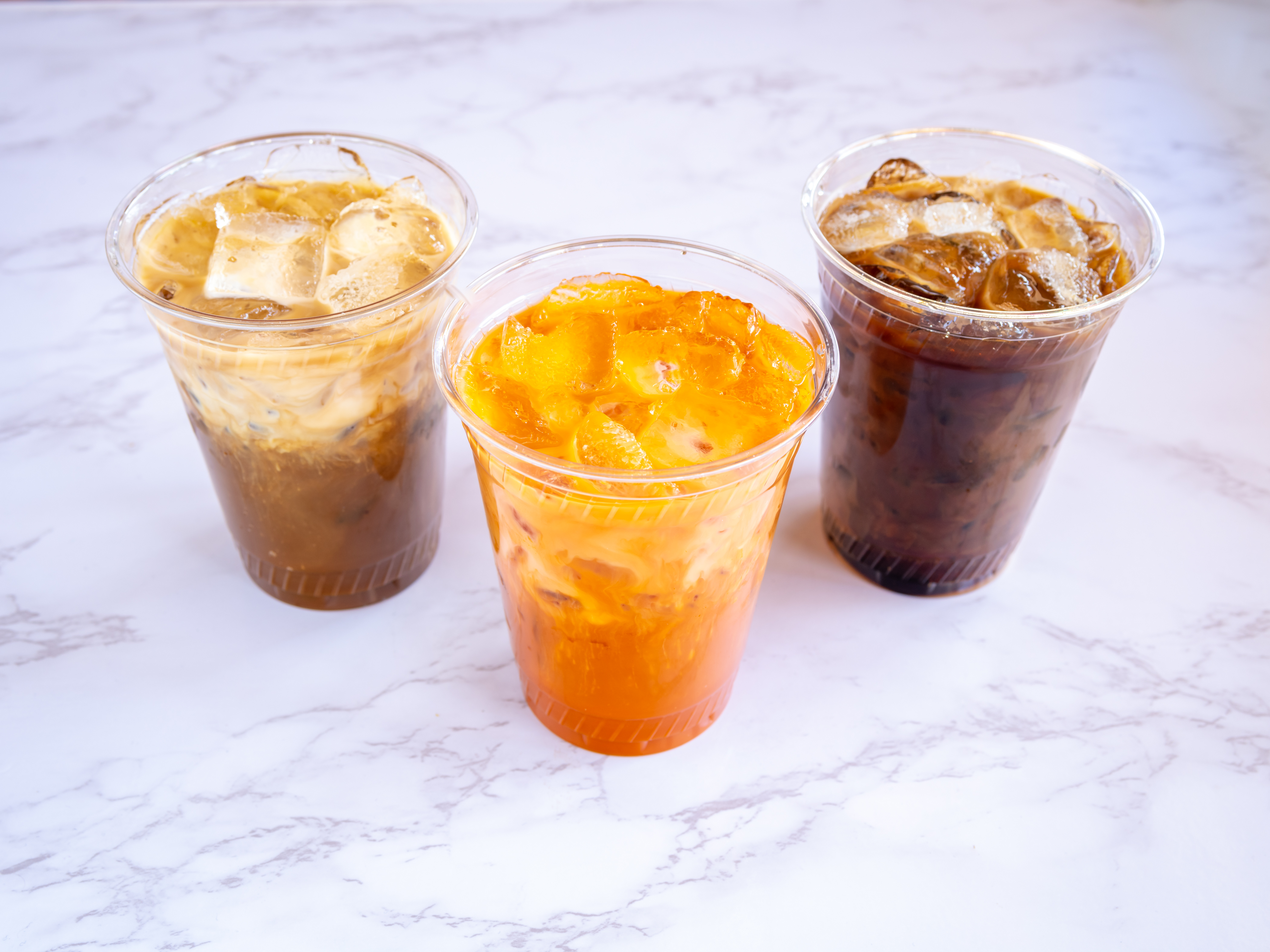 Thai Iced Coffee (contains milk)
Thai Iced Tea (contains milk)
Vietnamese Iced Coffee (contains milk)