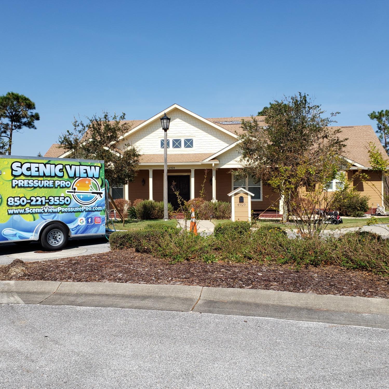 Leeward subdivision in Perdidio has some beautiful homes, gave this one a house wash, driveway, & walkway cleaning.
