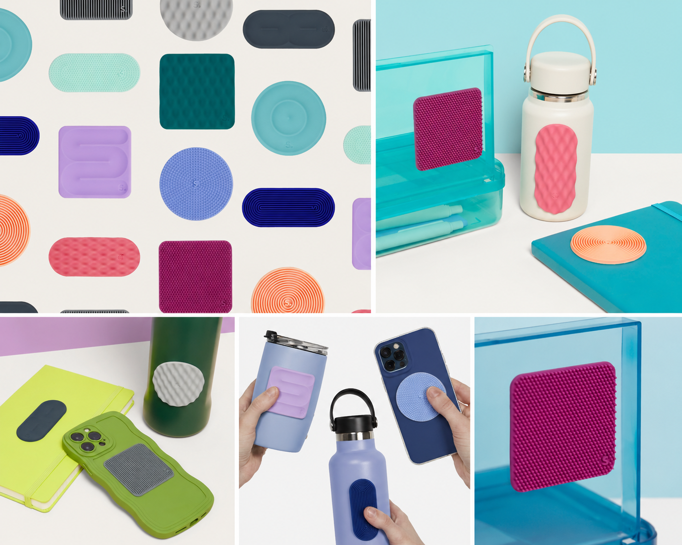 Keep essentials secure with reusable silicone grip pads for phones, water bottles, laptops, and more. Colorful, anti-slip accessories provide a better grip for everyday use at home or on the go.