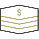 Stacked coins icon.