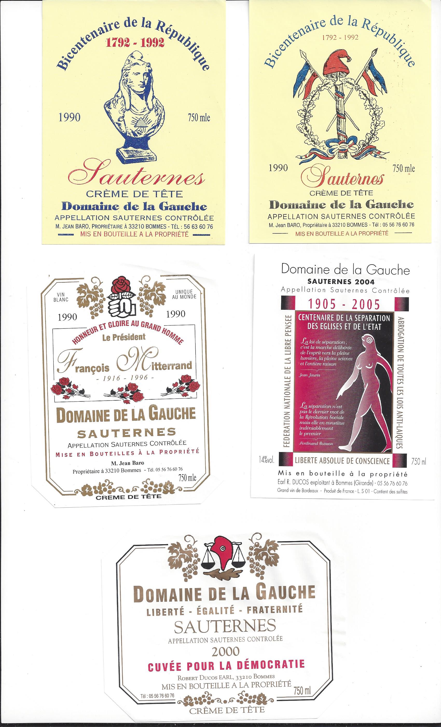 Anciennes étiquettes Domaine de la Gauche