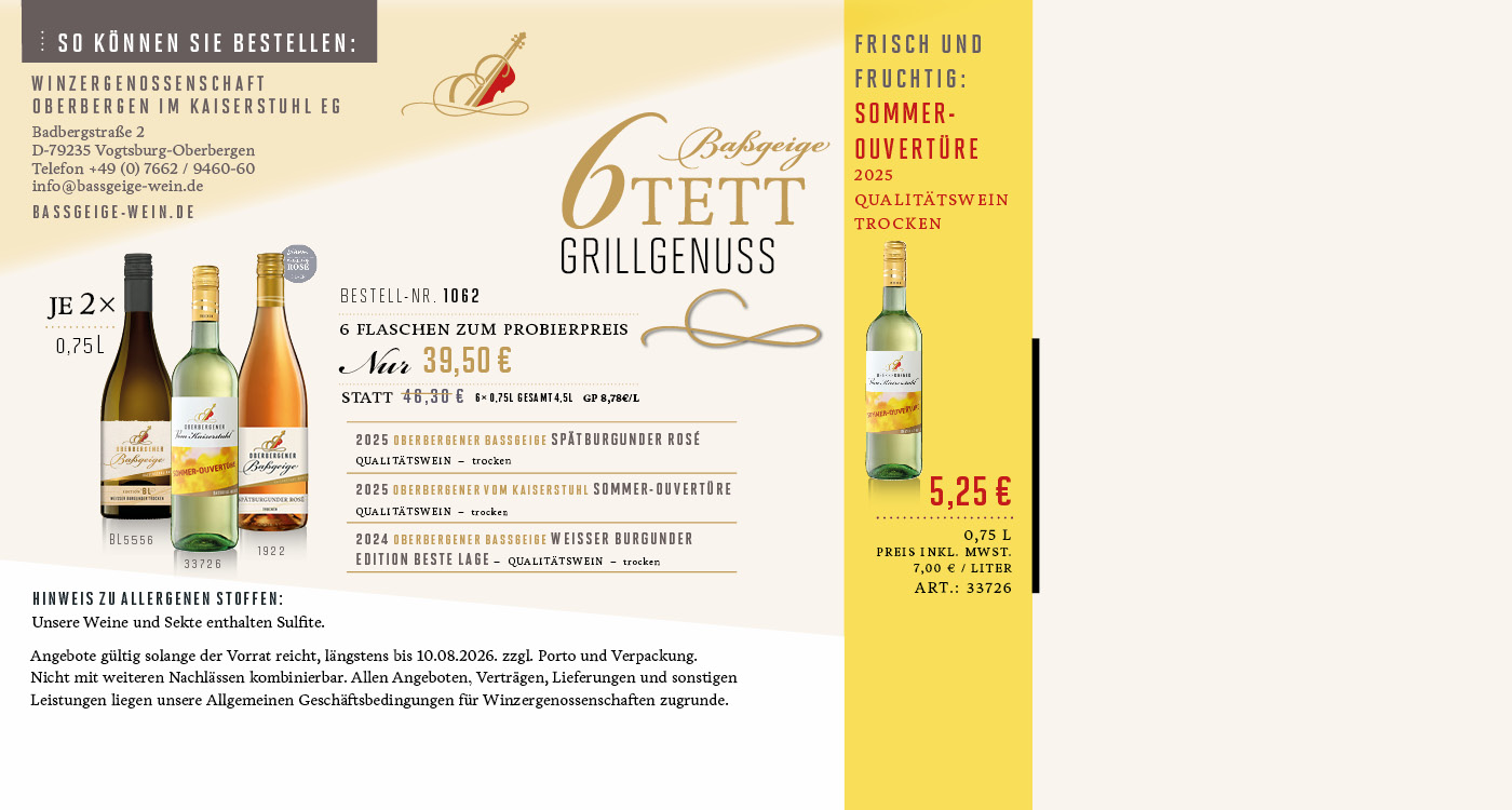 WINZERGENOSSENSCHAFT OBERBERGEN IM KAISERSTUHL EG, Badbergstr. 2 in Vogtsburg-Oberbergen