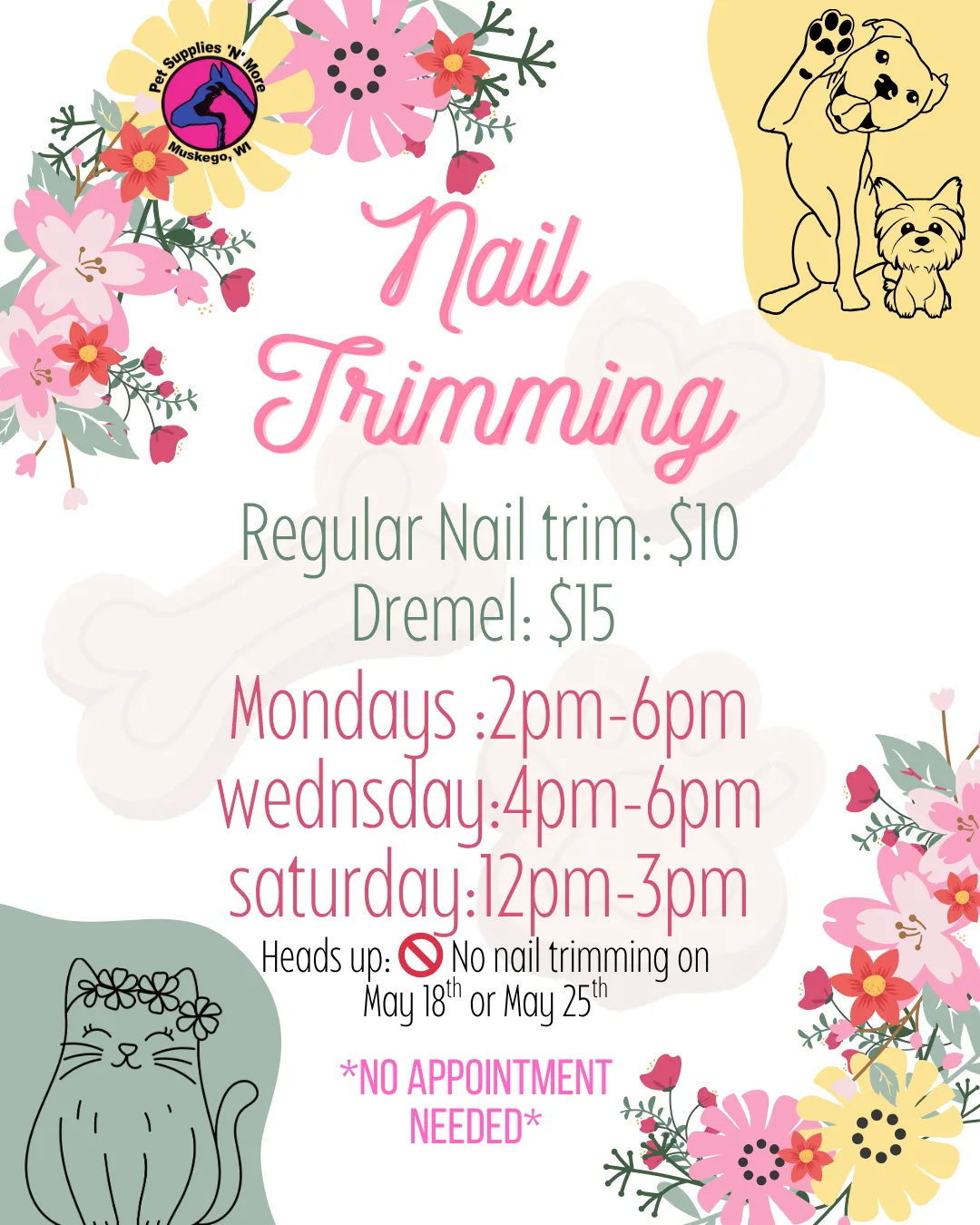 Image of Local Pet Event May Nail Trimming Nearby