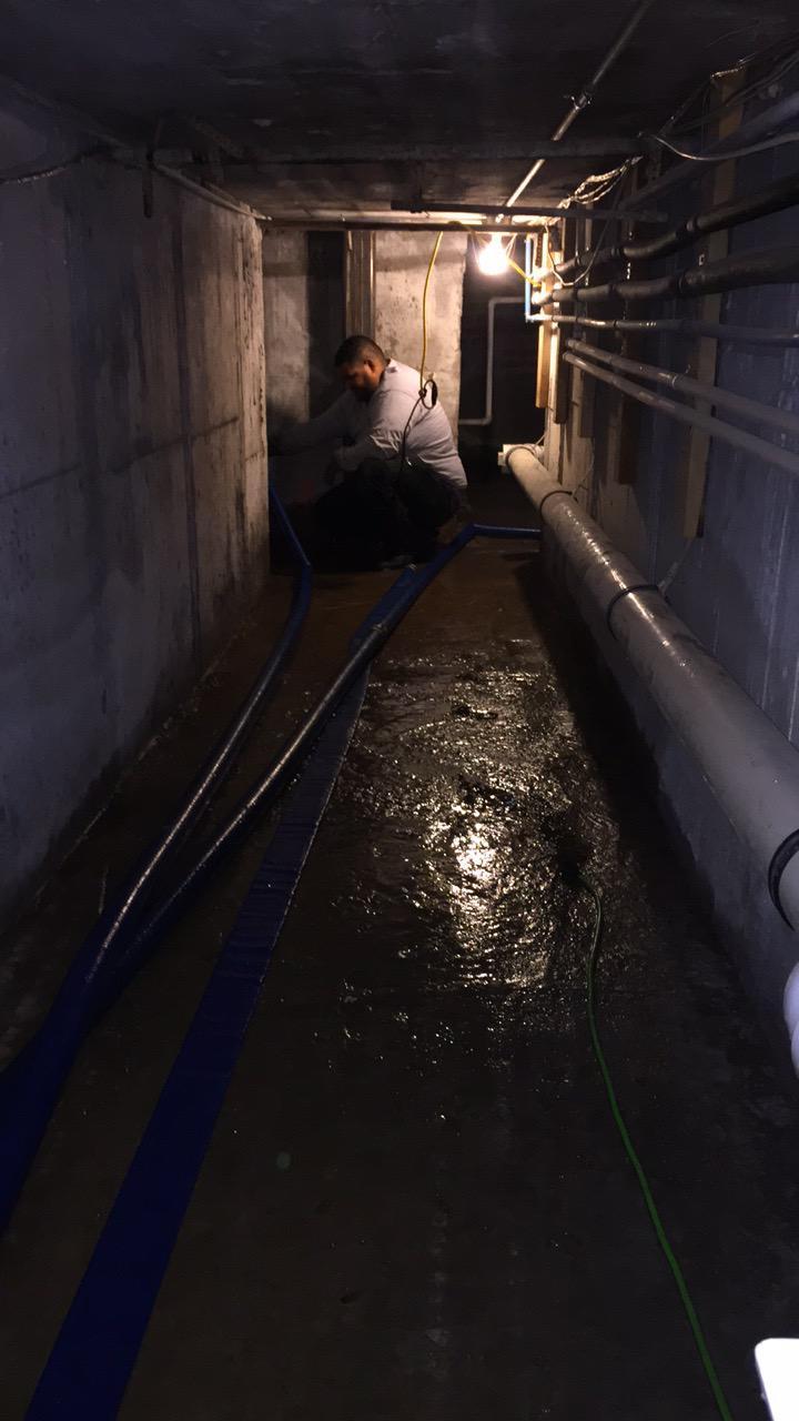Pumping water out of a commercial building