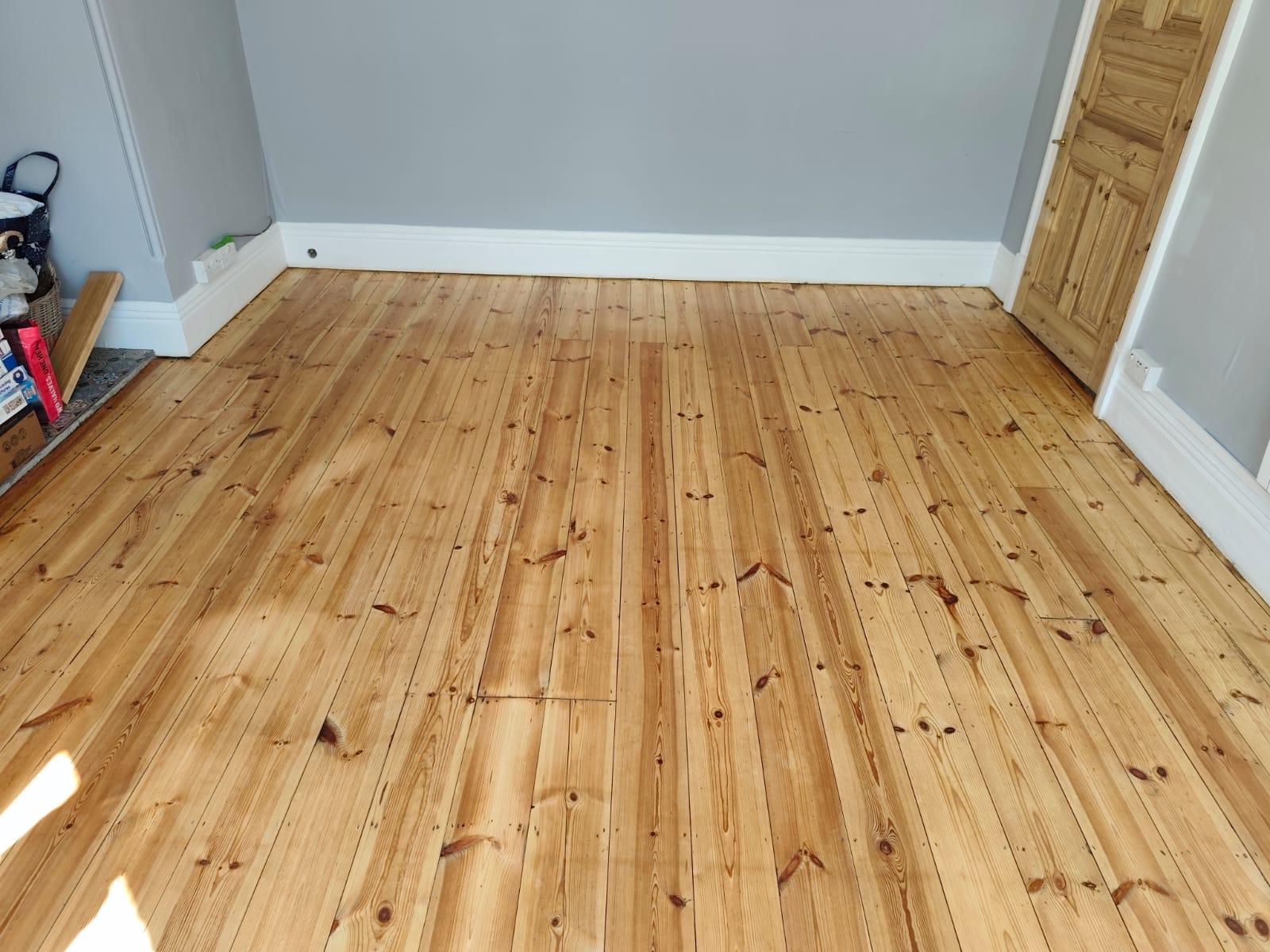 Original pine floorboards