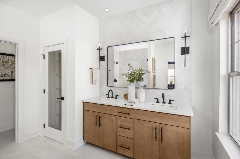 Spa-like primary baths with dual sink vanity