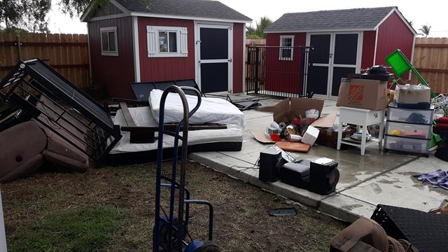 Check out this before photo. A customer needed yard junk removal so they called Junk King! We handled their furniture disposal, metal hauling and waste removal.
