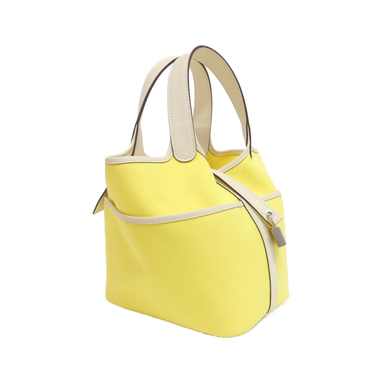 エルメス ピコタン ロック ポケット PM 083189CK トワルゴエラン/スイフト JAUNE CITRON+NATA シルバー金具 U刻印