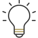 Shining lightbulb icon.