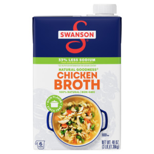 Swanson® Natural Goodness® Lower Sodium Chicken Broth, 48 oz Carton (8 Pack) featured image