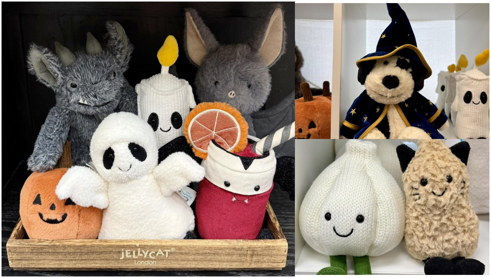 Discover new Halloween Jellycats at Content Bookstore in Northfield, MN, including Ooky Jack, Ghost Bob, Growlston Gargoyle, Broox Bat, Flickerty Candle and other adorable seasonal plush toys.
