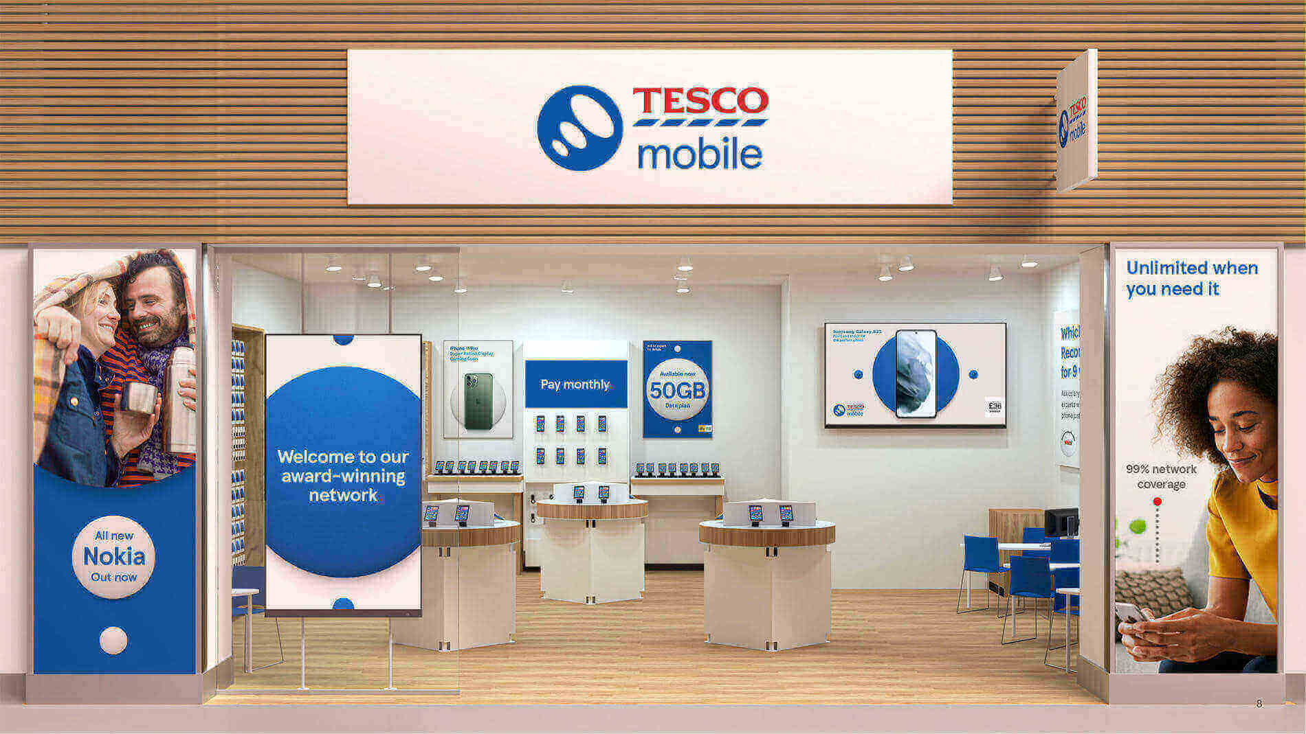 Tesco Mobile store front Tesco Mobile Bedford 03456 779279