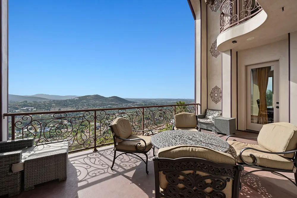 Luxury veranda with high-quality colonial-style furniture, offering a peaceful outdoor space for reflection, relaxation, and emotional restoration.
