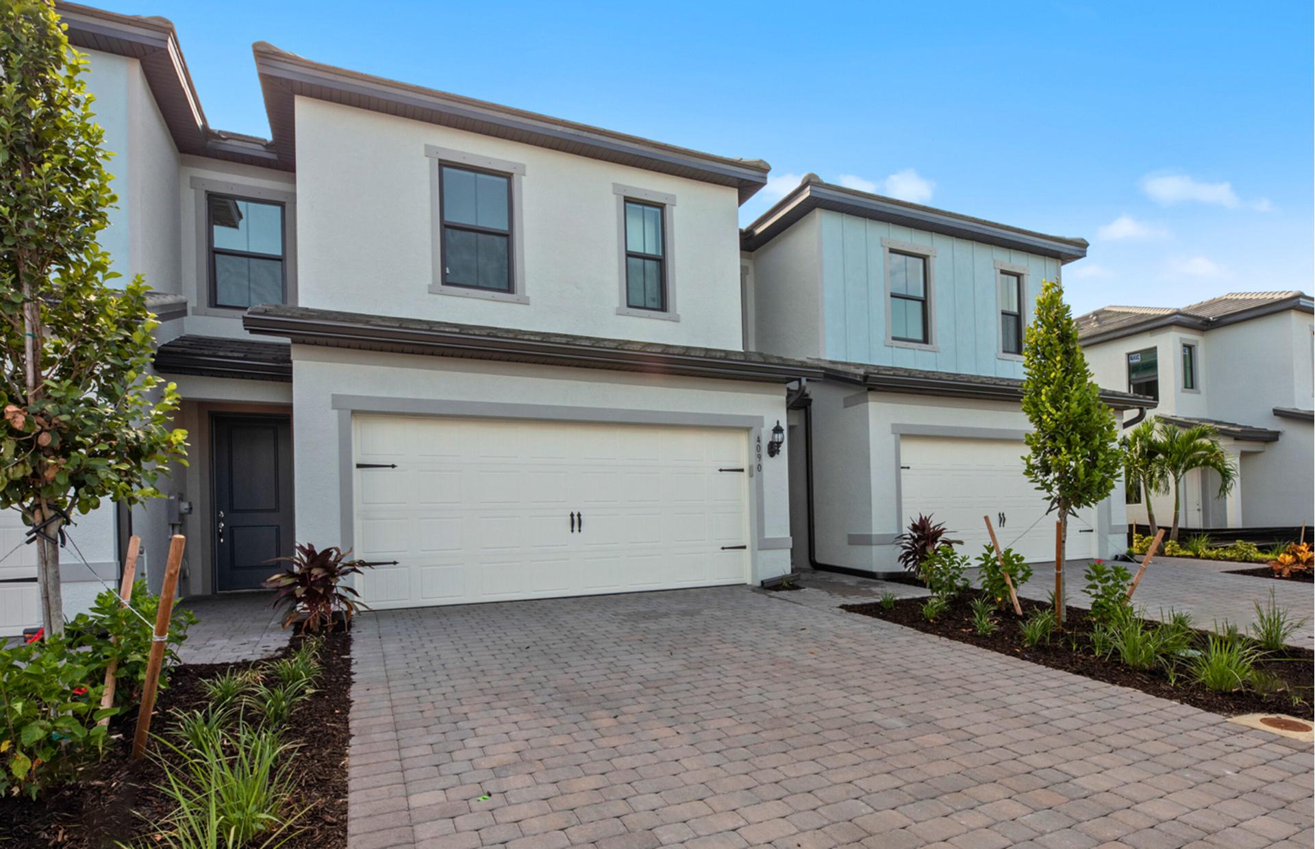 Unique Exteriors of New Construction Townhomes in Naples, Florida.