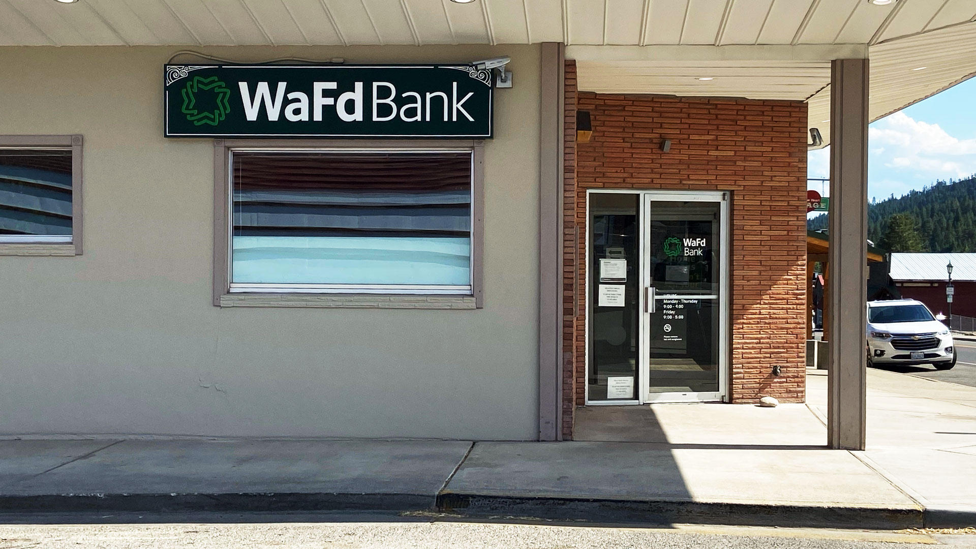 Photo of the WaFd Bank Branch location in Republic, Washington. Located at 702 S Clark Street, Repub WaFd Bank Republic (509)775-3315