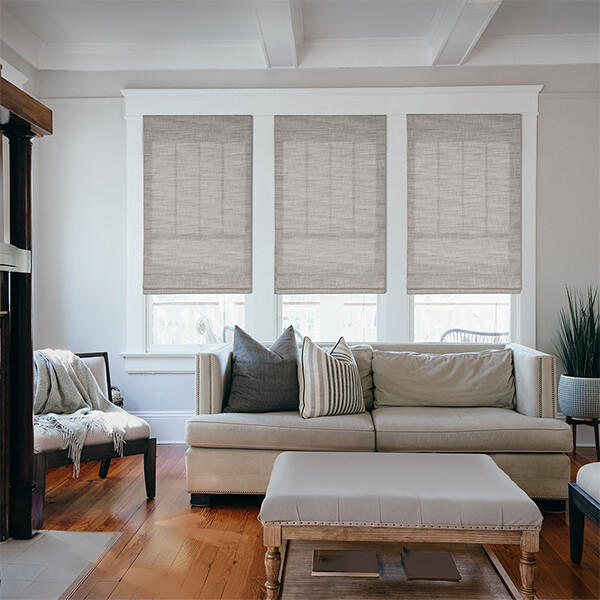 Add beauty and style to your space with textured Roman shades. Our shades come in a wide range of fabrics in an array of on-trend colors, textures and patterns.