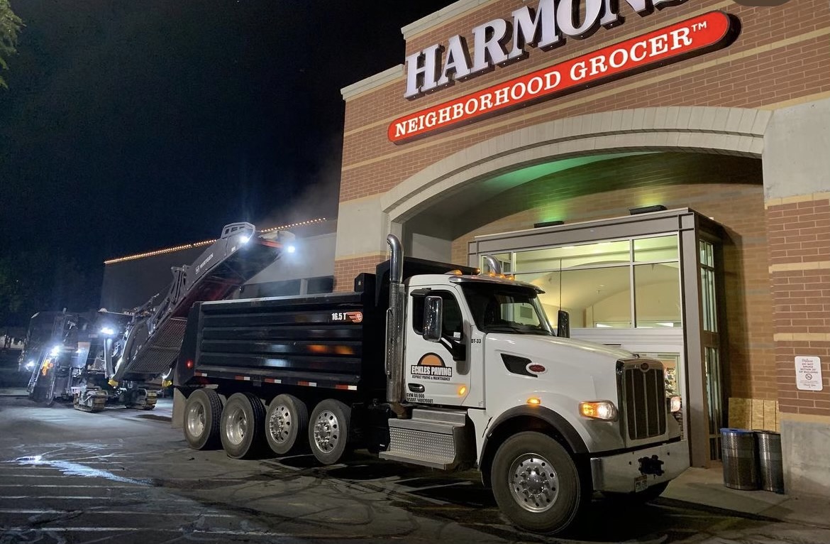 Commercial asphalt paving project completed by Eckles Paving serving Cache Valley and Northern Utah