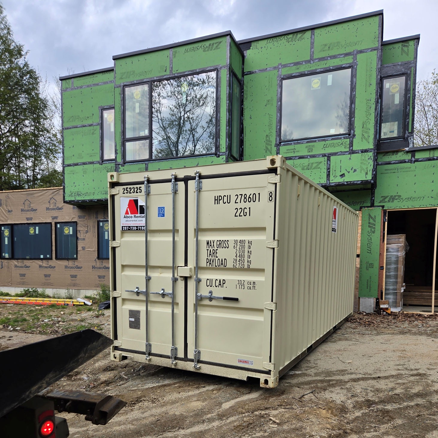Abco Rental & Storage, Inc recently delivered a 20ft storage container rental to a residential house 