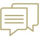 Overlapping speech bubbles icon.