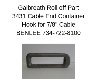 Galbreath 3431 Cable End Container hook