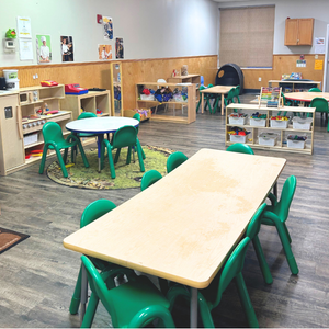 Bright and colorful preschool classroom at Childcare Network with age-appropriate learning materials