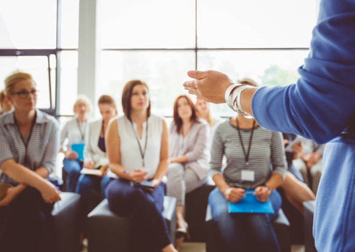 A professional giving a speech.