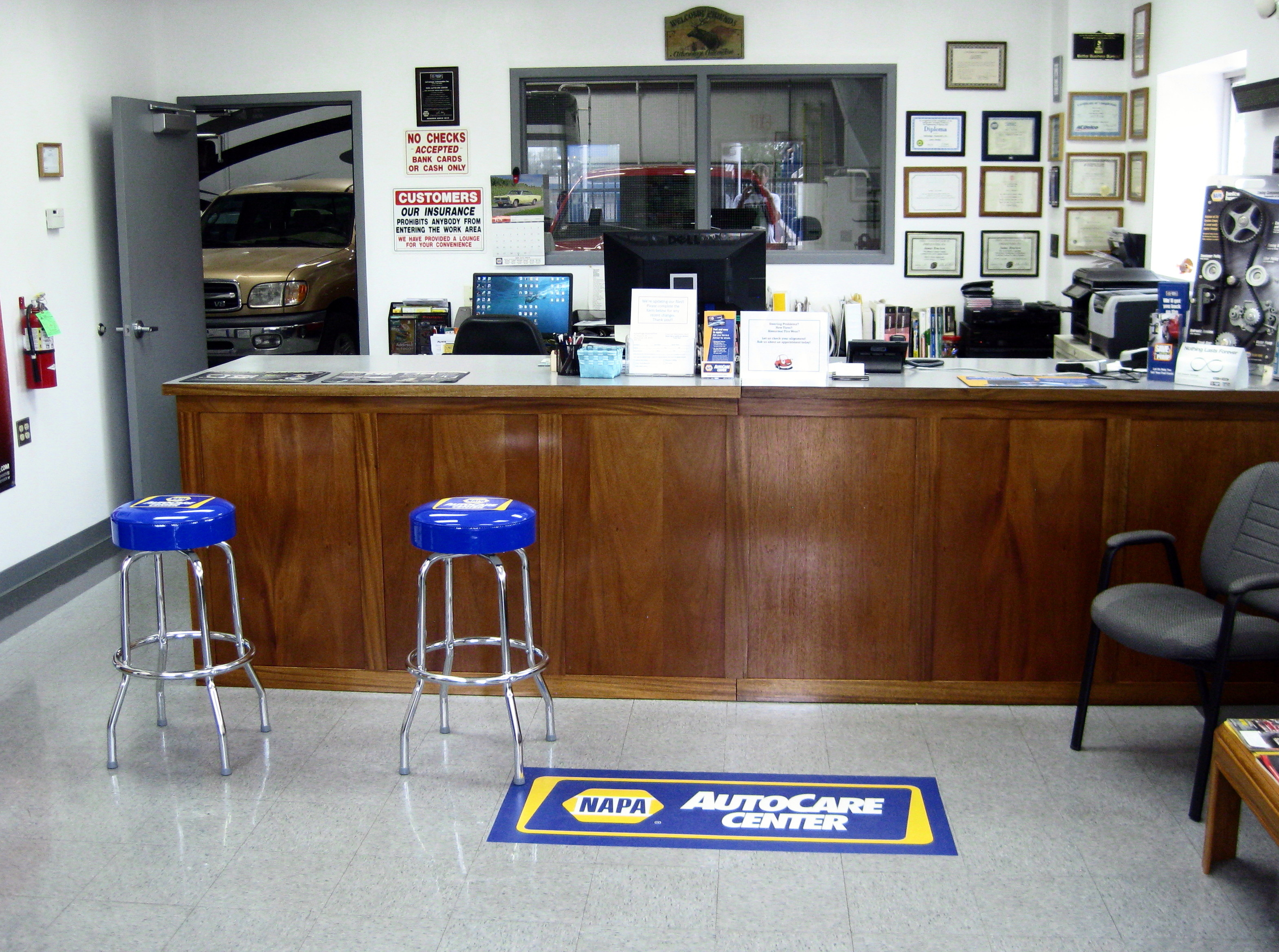The Office Front Counter at Advantage Automotive