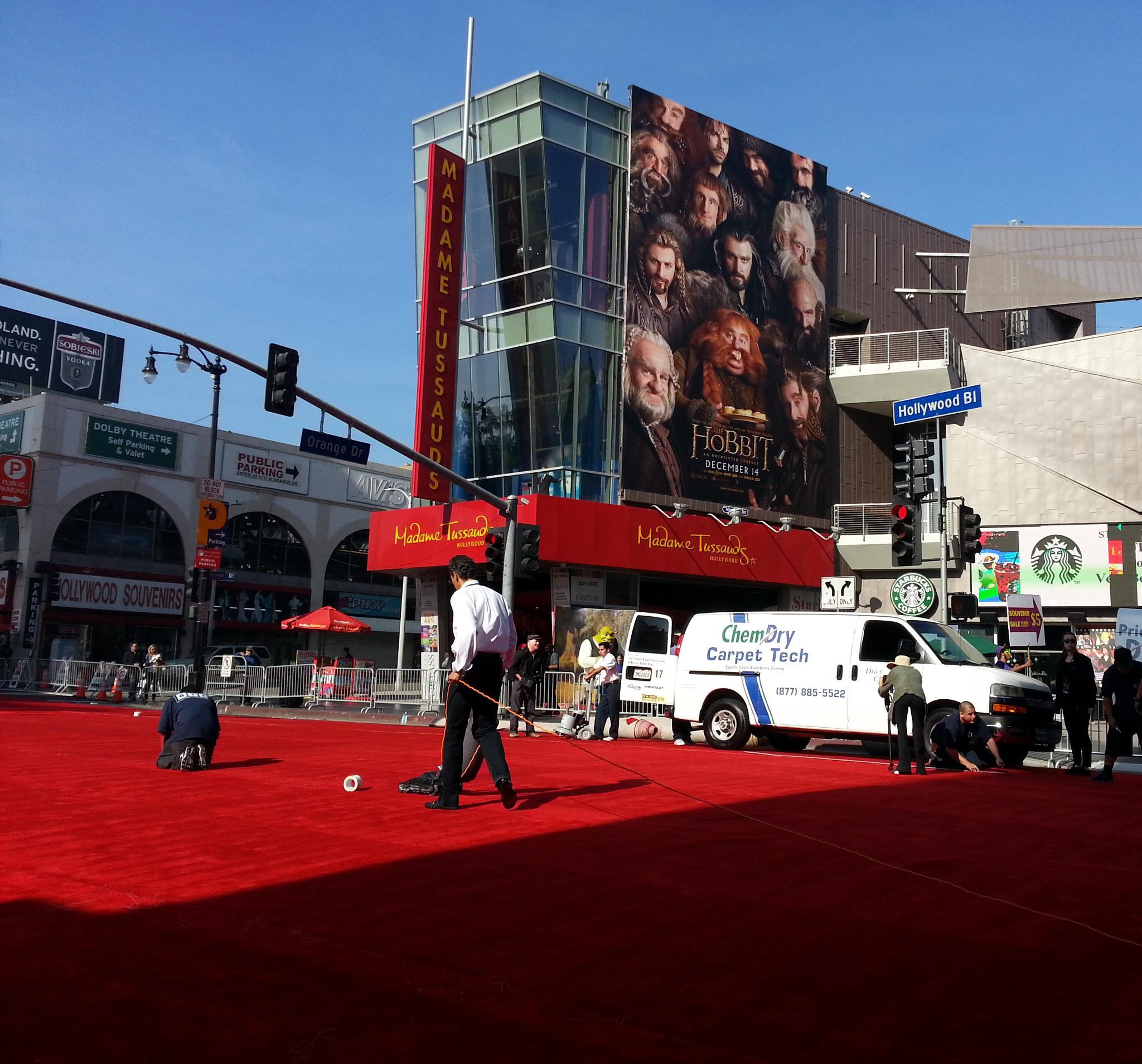 Chem-Dry Carpet Tech cleaning the red carpet in Los Angeles