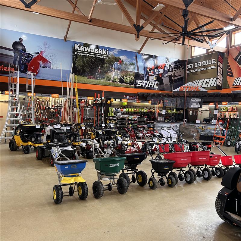 spring showroom spreaders, aerators, seeders