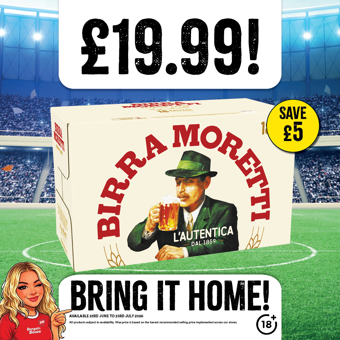 £19.99 for Birra Moretti 18 pack