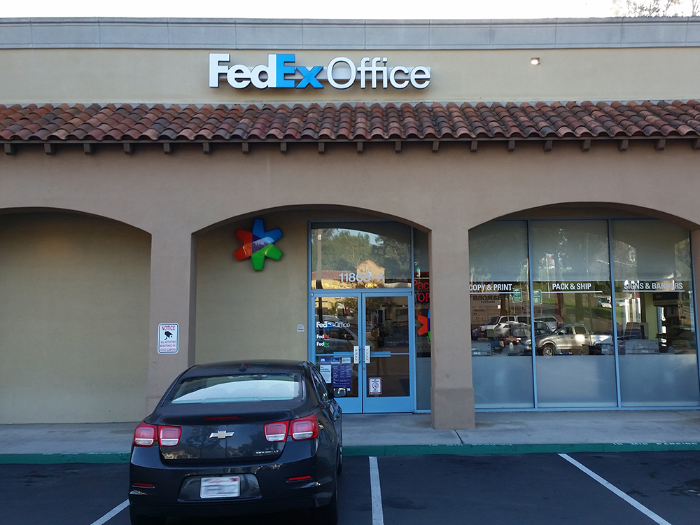 Exterior photo of FedEx Office location at 11868 Rancho Bernardo Rd\t Print quickly and easily in the self-service area at the FedEx Office location 11868 Rancho Bernardo Rd from email, USB, or the cloud\t FedEx Office Print & Go near 11868 Rancho Bernardo Rd\t Shipping boxes and packing services available at FedEx Office 11868 Rancho Bernardo Rd\t Get banners, signs, posters and prints at FedEx Office 11868 Rancho Bernardo Rd\t Full service printing and packing at FedEx Office 11868 Rancho Bernardo Rd\t Drop off FedEx packages near 11868 Rancho Bernardo Rd\t FedEx shipping near 11868 Rancho Bernardo Rd