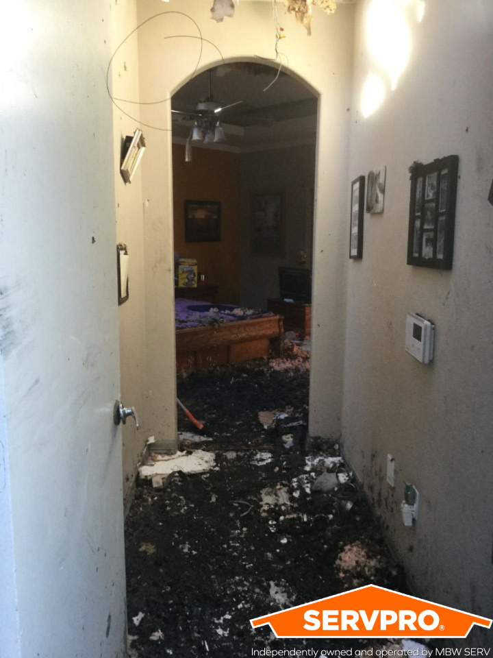 SERVPRO of Dallas Water damaged hallway from disaster