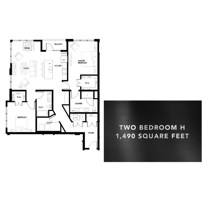 Two Bedroom H 1,490 √
